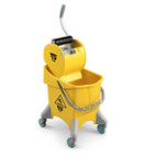 Ведро с отжимом TTSPile Dry, 30 л., желтое, на колесах