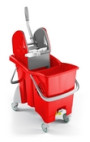 Двойное ведро TTSAction Pro Tec, 30 л., красное, с отжимом, на колесах